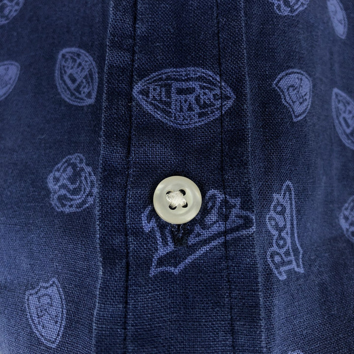 Ralph Lauren short-sleeved linen shirt, men's size M linen blue type Vintage Second Hand