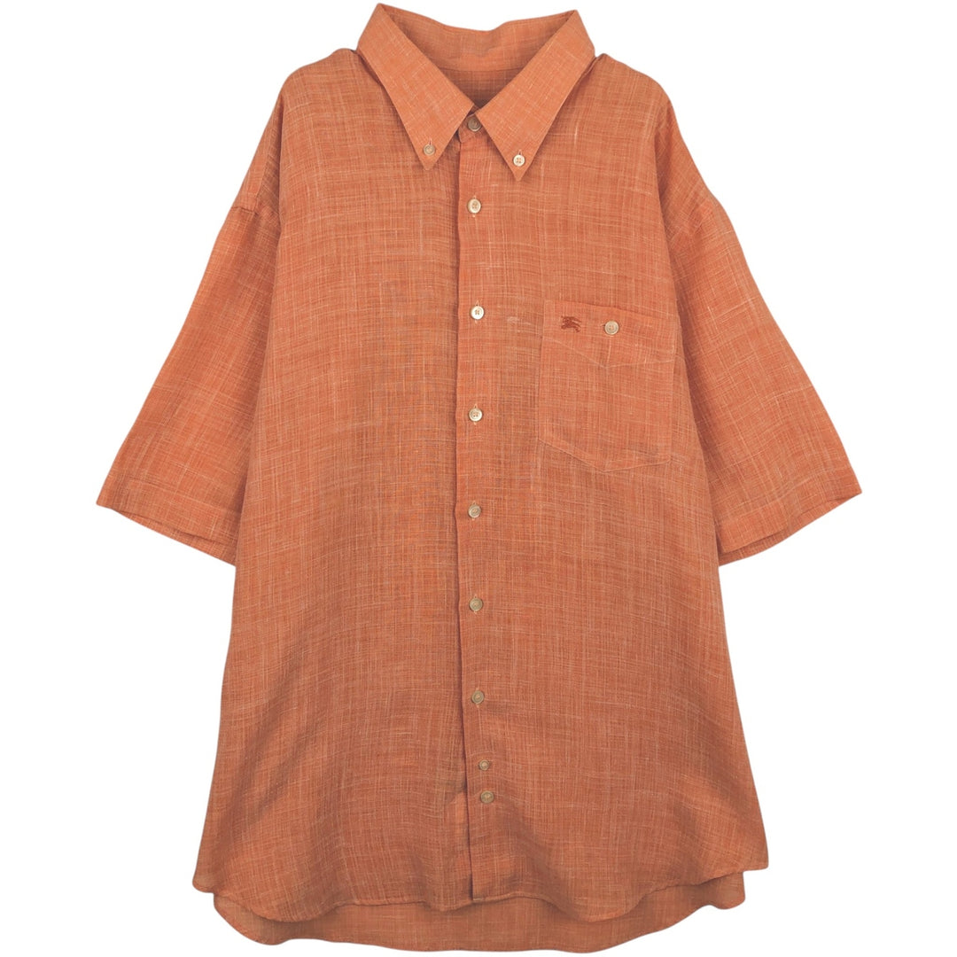 Burberry's BURBERRY LONDON short sleeve button down shirt, men's XL size polyester orange type Vintage Second Hand