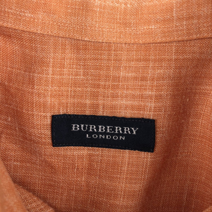 Burberry's BURBERRY LONDON short sleeve button down shirt, men's XL size polyester orange type Vintage Second Hand