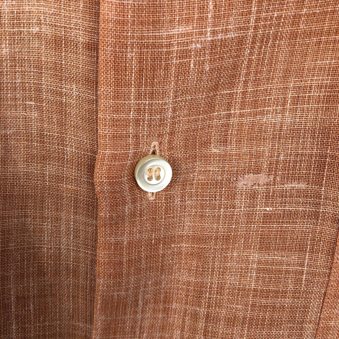 Burberry's BURBERRY LONDON short sleeve button down shirt, men's XL size polyester orange type Vintage Second Hand