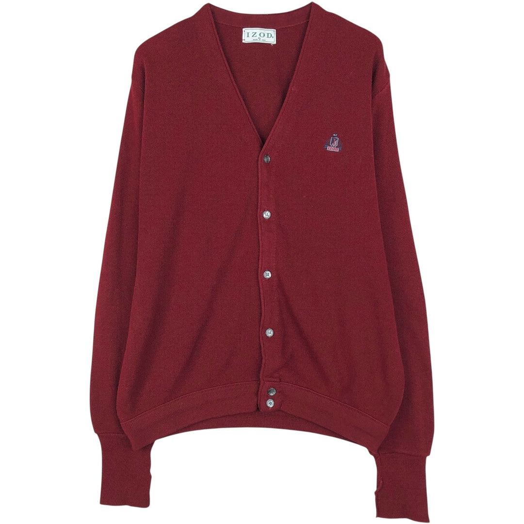 90'S IZOD acrylic knit cardigan, made in the USA, men's size XL, vintage acrylic red type Vintage Second Hand