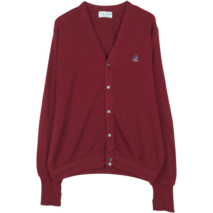 90'S IZOD acrylic knit cardigan, made in the USA, men's size XL, vintage acrylic red type Vintage Second Hand