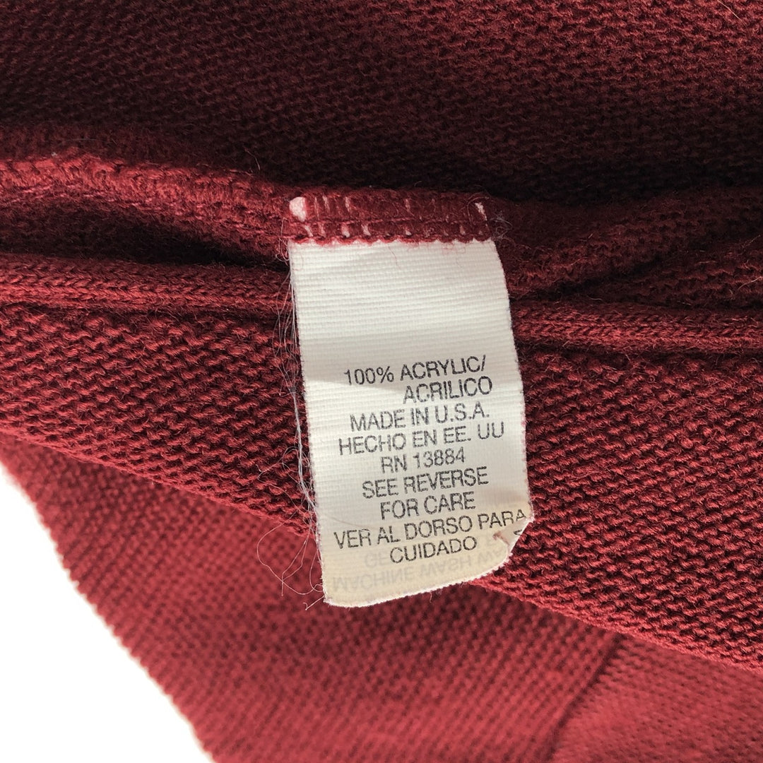 90'S IZOD acrylic knit cardigan, made in the USA, men's size XL, vintage acrylic red type Vintage Second Hand