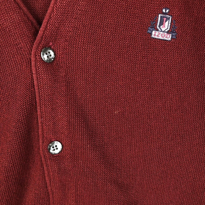 90'S IZOD acrylic knit cardigan, made in the USA, men's size XL, vintage acrylic red type Vintage Second Hand