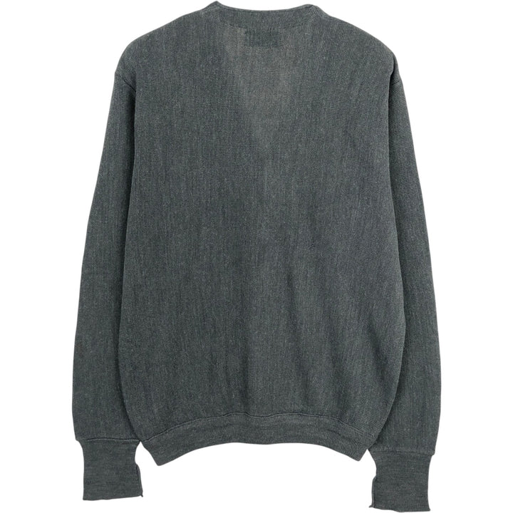 90'S IZOD acrylic knit cardigan, made in the USA, men's size L, vintage acrylic gray type Vintage Second Hand
