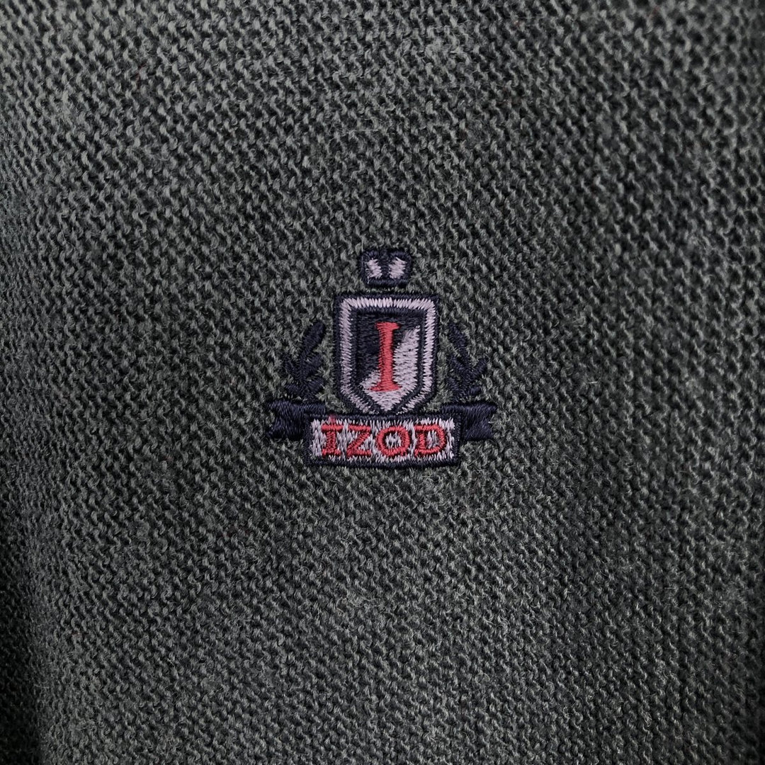 90'S IZOD acrylic knit cardigan, made in the USA, men's size L, vintage acrylic gray type Vintage Second Hand