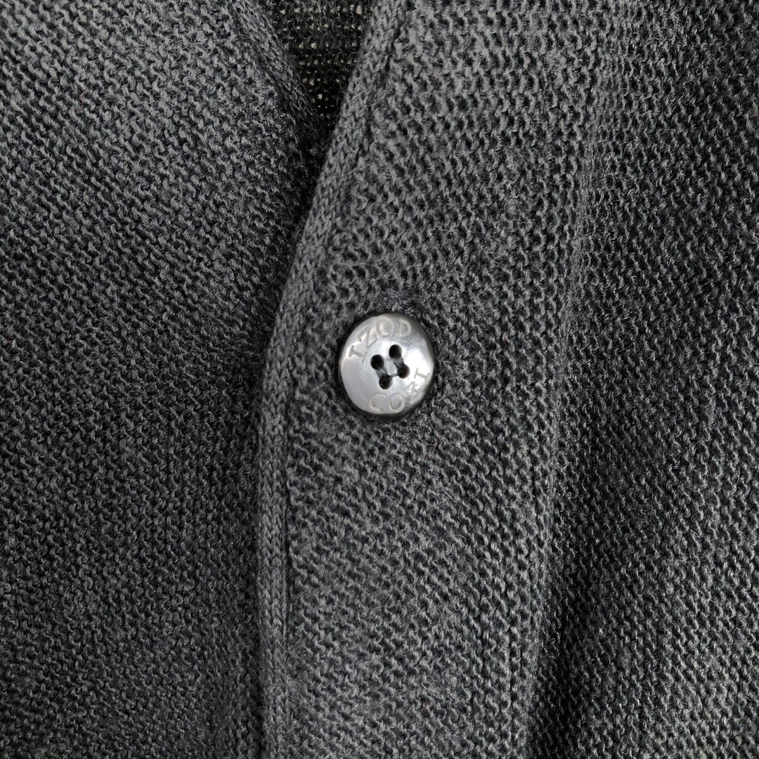 90'S IZOD acrylic knit cardigan, made in the USA, men's size L, vintage acrylic gray type Vintage Second Hand
