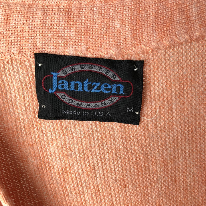 Vintage 80'S Jantzen acrylic knit cardigan, made in the USA, size M for men acrylic pink type Vintage Second Hand