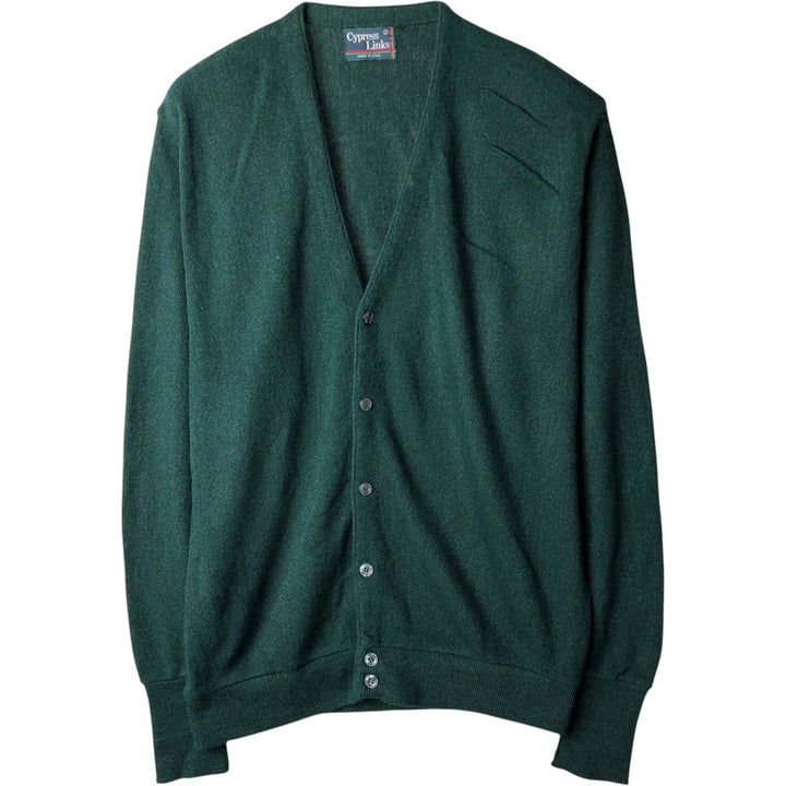 Cypress Links Acrylic Knit Cardigan, Made in USA, Men's Size L acrylic green type Vintage Second Hand