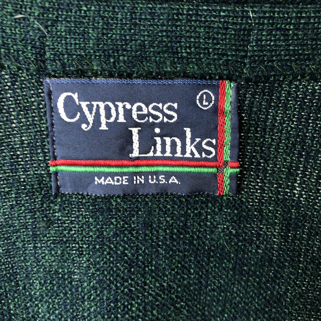 Cypress Links Acrylic Knit Cardigan, Made in USA, Men's Size L acrylic green type Vintage Second Hand