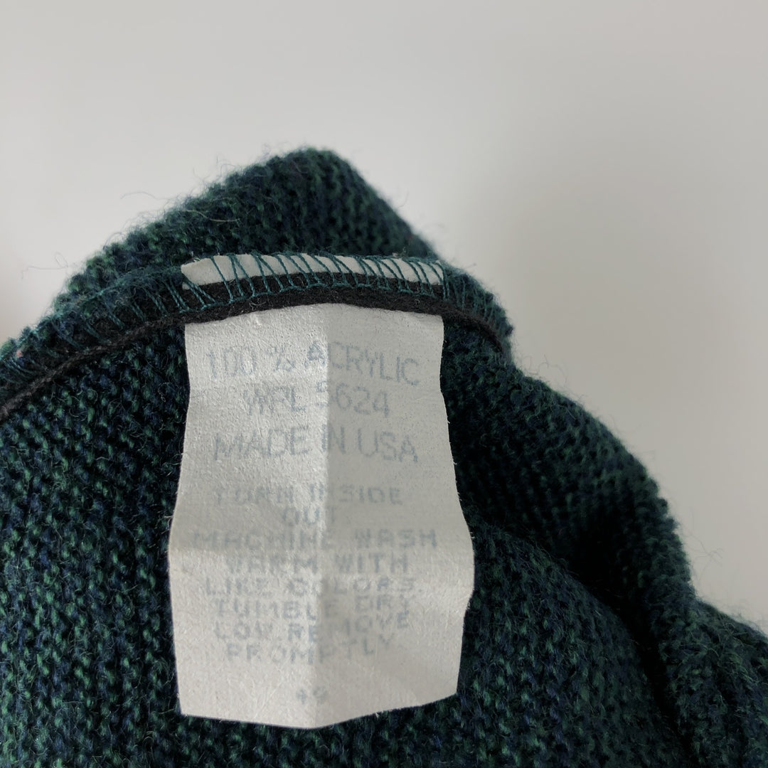Cypress Links Acrylic Knit Cardigan, Made in USA, Men's Size L acrylic green type Vintage Second Hand