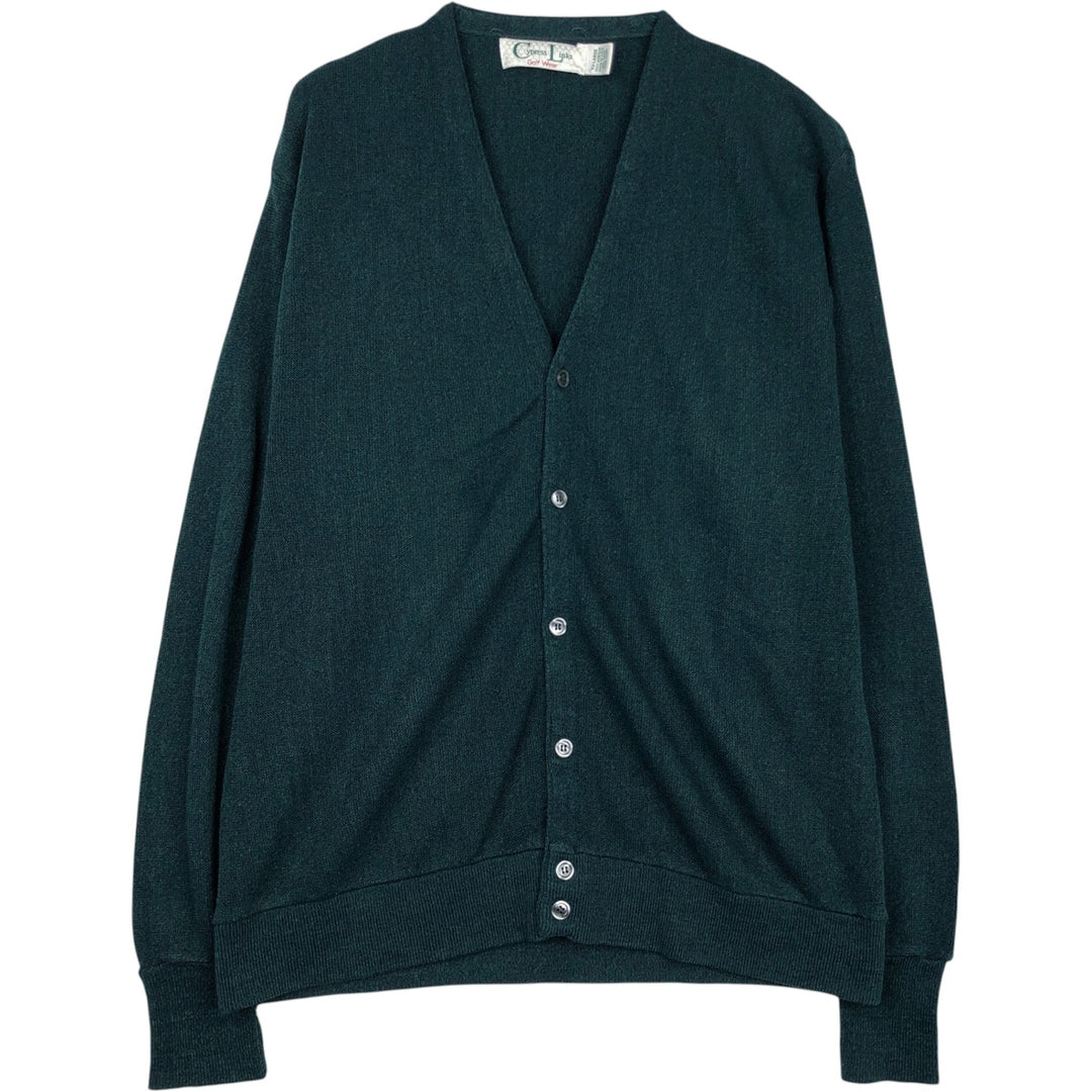 Cypress Links Acrylic Knit Cardigan, Made in USA, Men's XXL equivalent. acrylic Green type dark green Vintage Second Hand