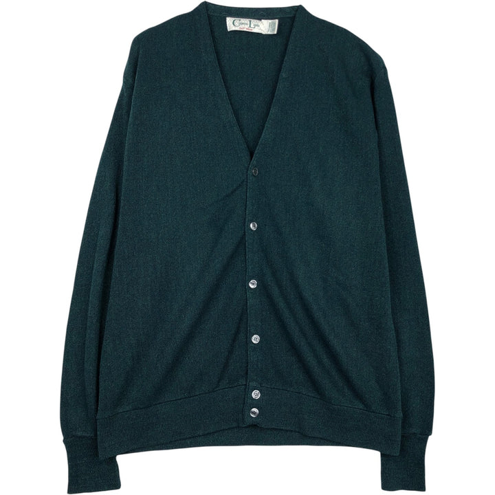 Cypress Links Acrylic Knit Cardigan, Made in USA, Men's XXL equivalent. acrylic Green type dark green Vintage Second Hand