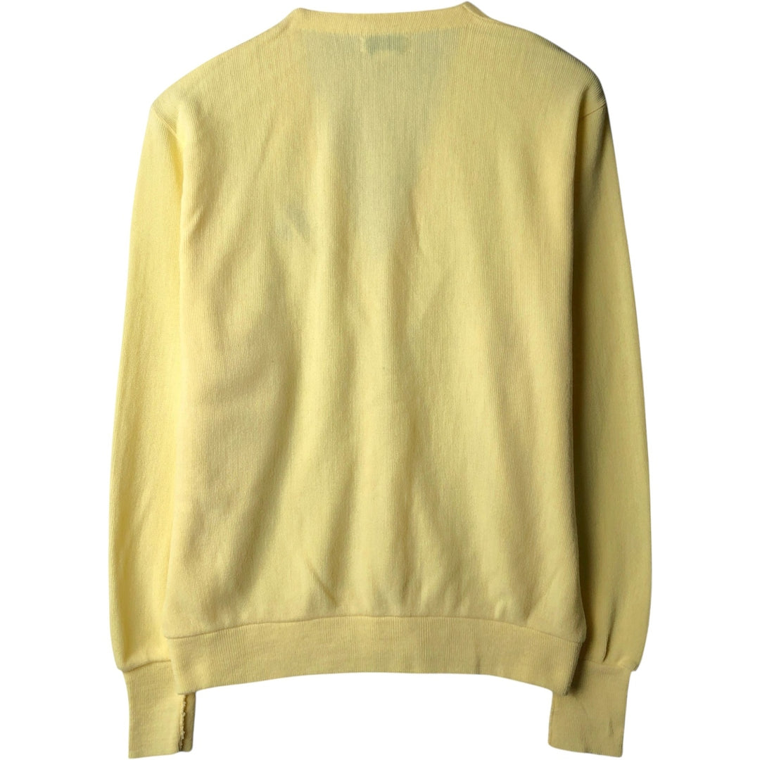 90'S IZOD acrylic knit cardigan, made in the USA, men's size L, vintage acrylic yellow type Vintage Second Hand