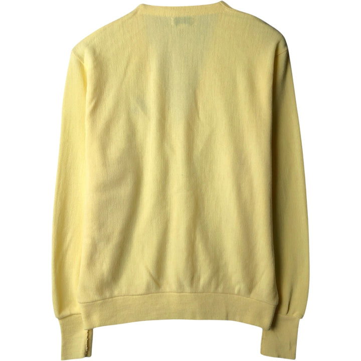 90'S IZOD acrylic knit cardigan, made in the USA, men's size L, vintage acrylic yellow type Vintage Second Hand