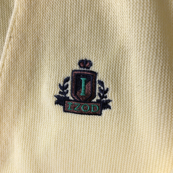 90'S IZOD acrylic knit cardigan, made in the USA, men's size L, vintage acrylic yellow type Vintage Second Hand