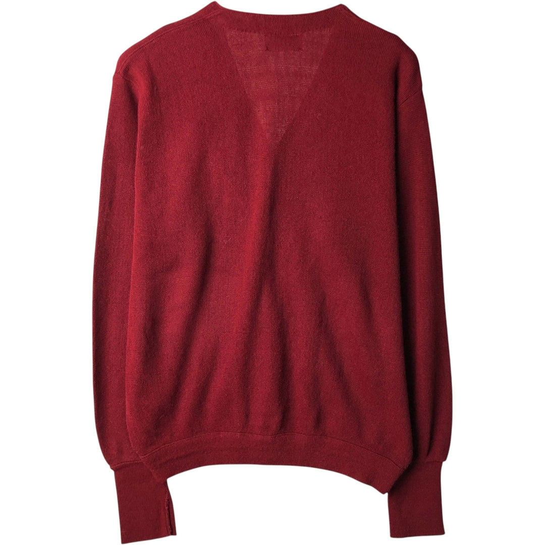 90'S IZOD acrylic knit cardigan, made in the USA, men's size XL, vintage acrylic red type Vintage Second Hand