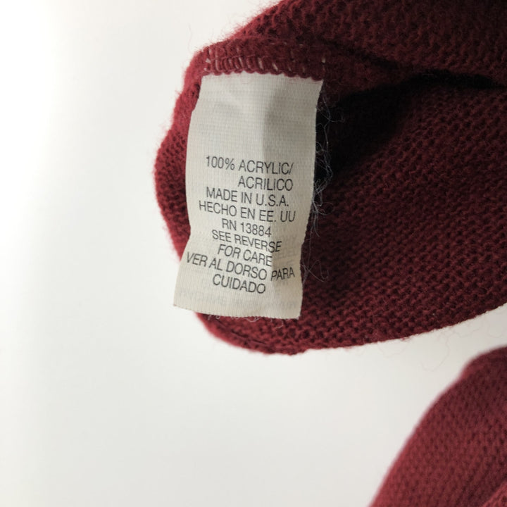 90'S IZOD acrylic knit cardigan, made in the USA, men's size XL, vintage acrylic red type Vintage Second Hand