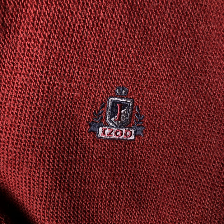 90'S IZOD acrylic knit cardigan, made in the USA, men's size XL, vintage acrylic red type Vintage Second Hand