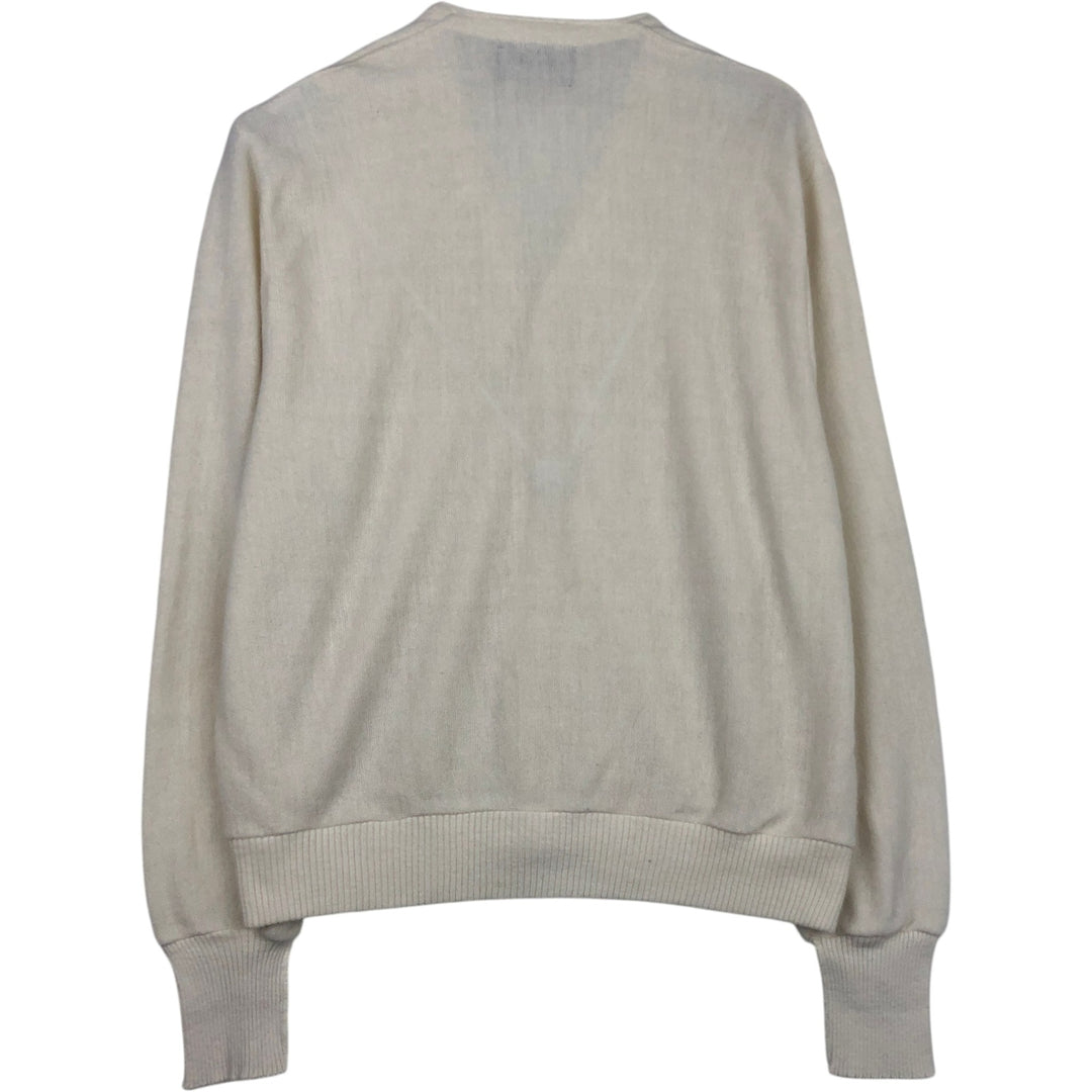 Arnold Palmer Robert Bruce knit cardigan, made in the USA, men's size XL (approx.) unclear white type Vintage Second Hand