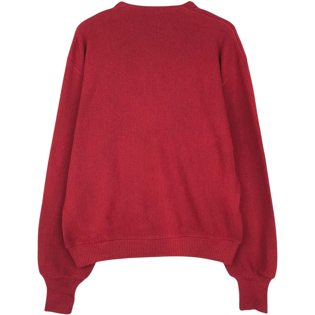 70s-80'S ROBERT BRUCE ARNOLD PALMER Acrylic Knit Cardigan, Made in USA, Men's Size L (Equivalent), Vintage Oron Acrylic red type Vintage Second Hand