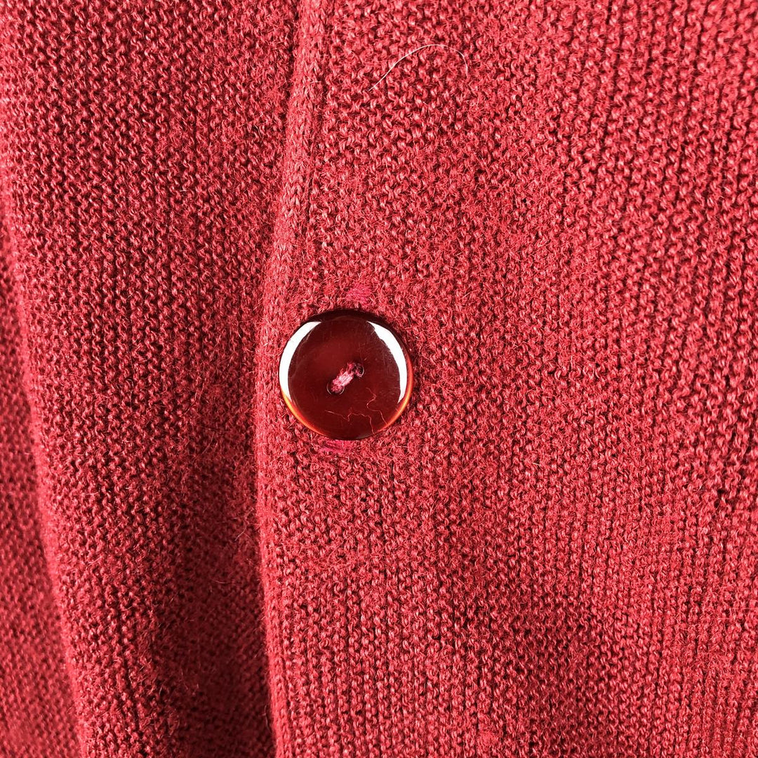 70s-80'S ROBERT BRUCE ARNOLD PALMER Acrylic Knit Cardigan, Made in USA, Men's Size L (Equivalent), Vintage Oron Acrylic red type Vintage Second Hand