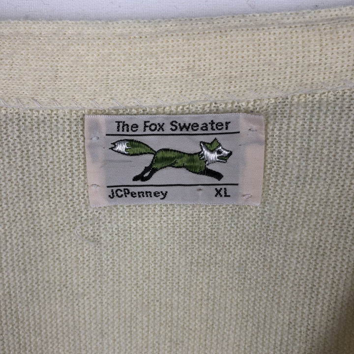 1980'S JCPenney knit cardigan, men's size XL equivalent, vintage. unclear yellow type Vintage Second Hand