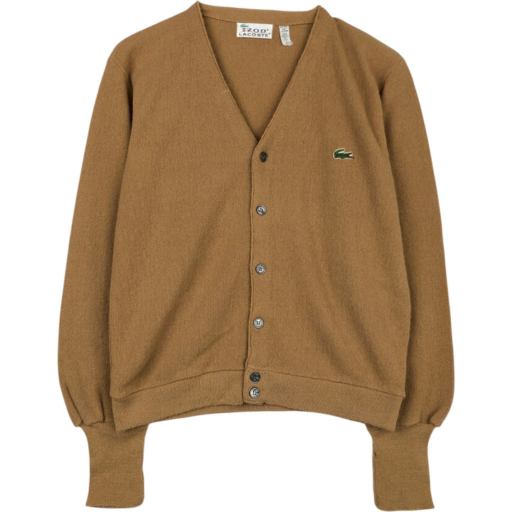 Lacoste IZOD Acrylic Knit Cardigan, Men's Size S (approx.) Oron Acrylic Beige type Vintage Second Hand