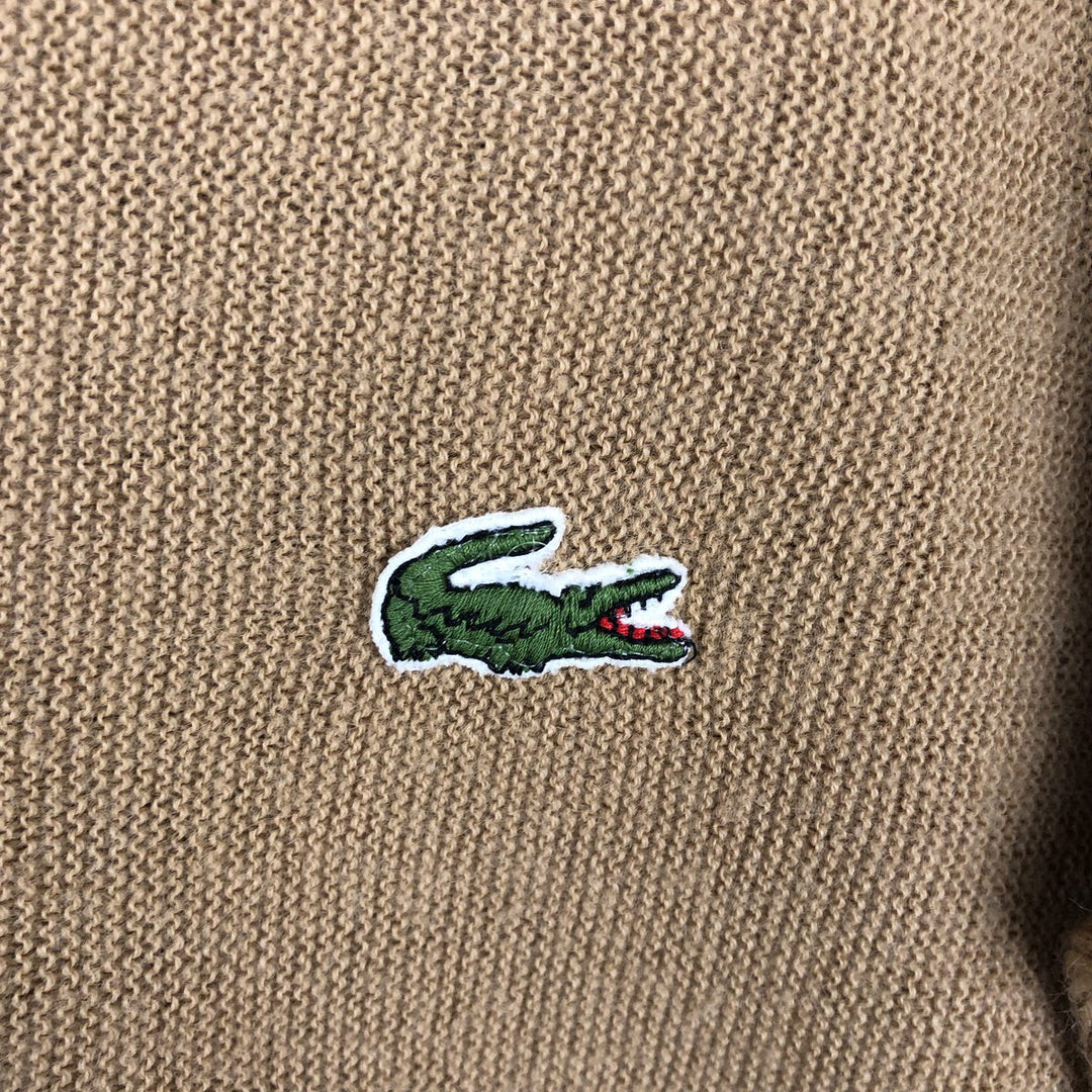 Lacoste IZOD Acrylic Knit Cardigan, Men's Size S (approx.) Oron Acrylic Beige type Vintage Second Hand