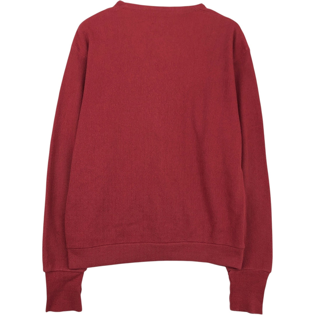 Vintage 80s-90'S Lacoste IZOD acrylic knit cardigan, made in the USA, size M, men's acrylic Red type red-purple Vintage Second Hand