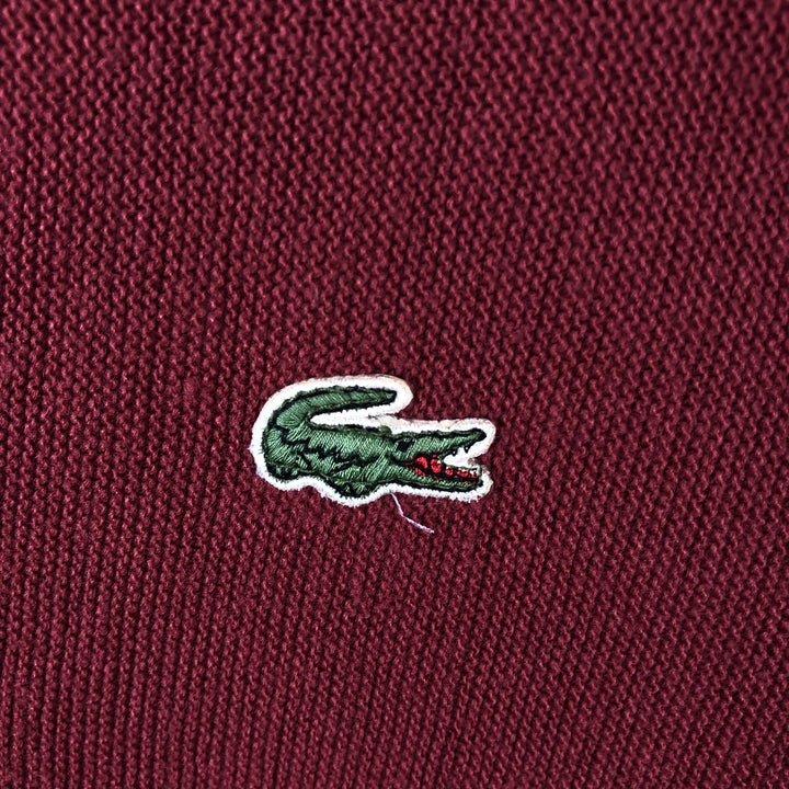 Vintage 80s-90'S Lacoste IZOD acrylic knit cardigan, made in the USA, size M, men's acrylic Red type red-purple Vintage Second Hand