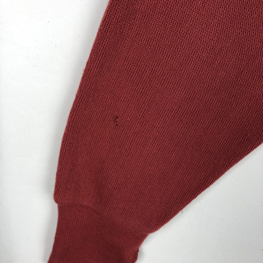 Vintage 80s-90'S Lacoste IZOD acrylic knit cardigan, made in the USA, size M, men's acrylic Red type red-purple Vintage Second Hand