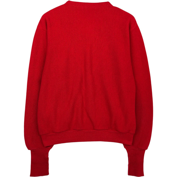 1970'S Lacoste IZOD Acrylic Knit Cardigan, Made in USA, Men's Size L (approx.), Vintage Oron Acrylic red type Vintage Second Hand