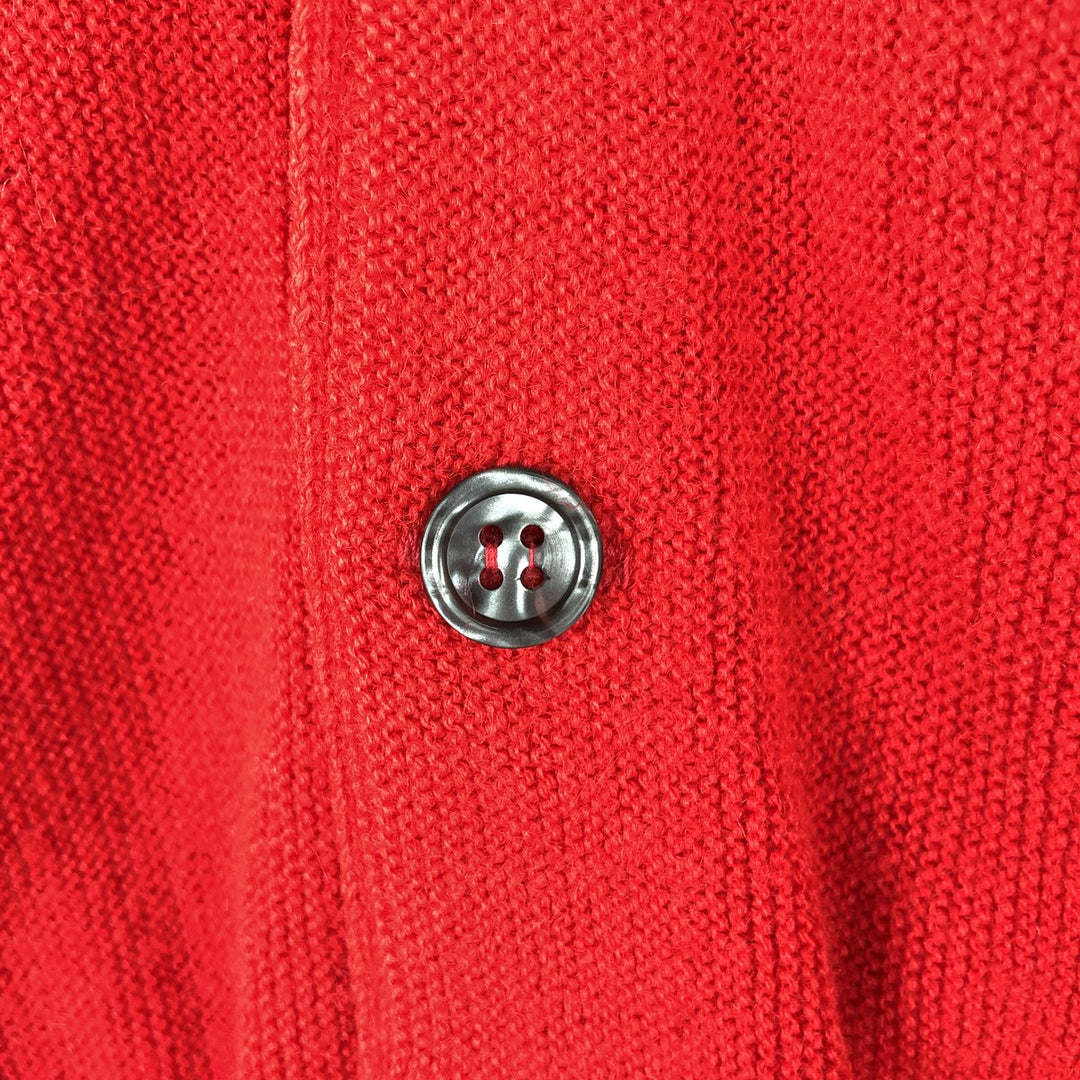 1970'S Lacoste IZOD Acrylic Knit Cardigan, Made in USA, Men's Size L (approx.), Vintage Oron Acrylic red type Vintage Second Hand