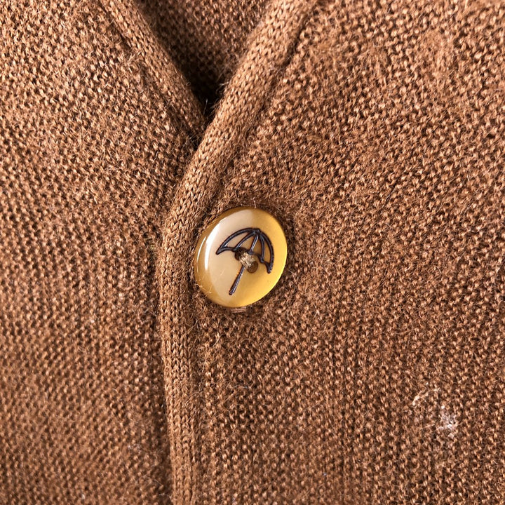 1970'S Arnold Palmer Robert Bruce Acrylic Knit Cardigan, Made in USA, Men's Size XL (approx.), Vintage unclear brown type Vintage Second Hand