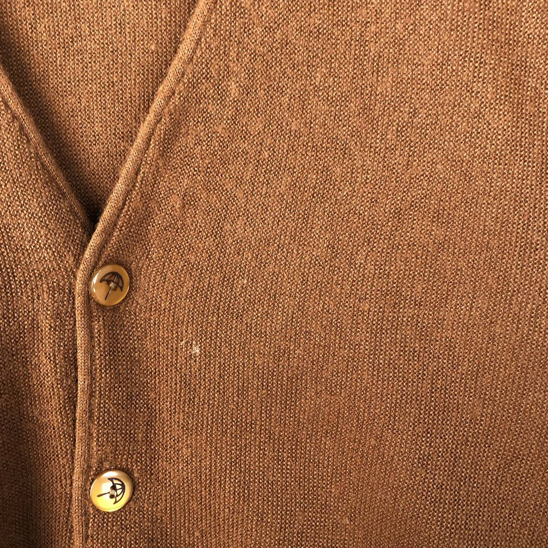 1970'S Arnold Palmer Robert Bruce Acrylic Knit Cardigan, Made in USA, Men's Size XL (approx.), Vintage unclear brown type Vintage Second Hand