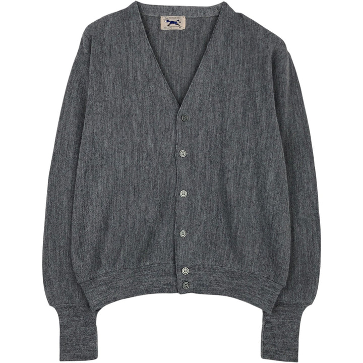 1980'S JCPenney Acrylic Knit Cardigan, Made in USA, Men's Size M (approx.), Vintage Oron Acrylic gray type Vintage Second Hand