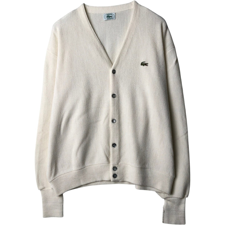 Lacoste IZOD Acrylic Knit Cardigan, Made in USA, Men's XL Oron Acrylic white type Vintage Second Hand