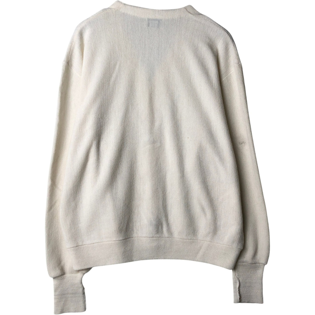 Lacoste IZOD Acrylic Knit Cardigan, Made in USA, Men's XL Oron Acrylic white type Vintage Second Hand