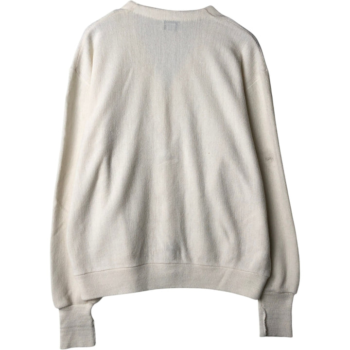 Lacoste IZOD Acrylic Knit Cardigan, Made in USA, Men's XL Oron Acrylic white type Vintage Second Hand
