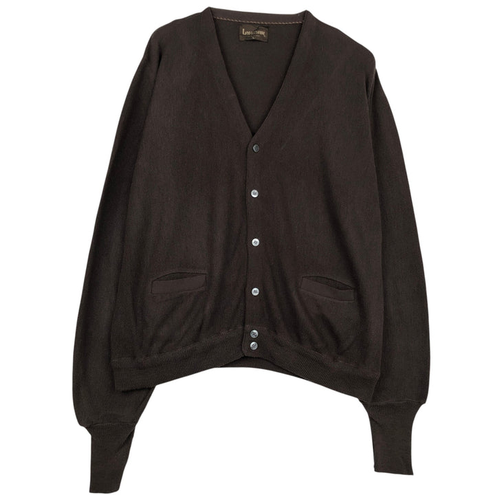 Lahmar Acrylic Knit Cardigan, Made in USA, Men's Size L (approx.) unclear brown type Vintage Second Hand