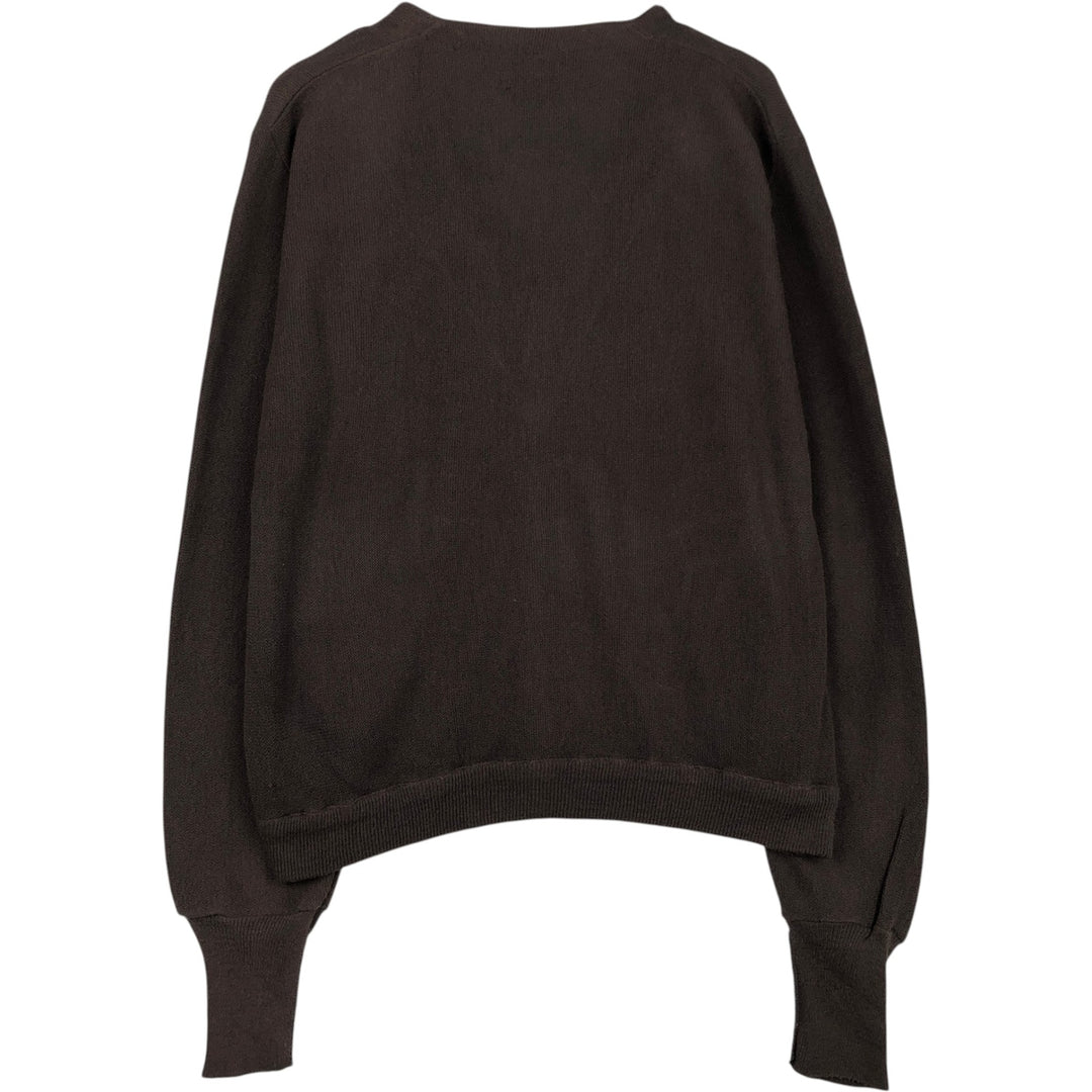 Lahmar Acrylic Knit Cardigan, Made in USA, Men's Size L (approx.) unclear brown type Vintage Second Hand