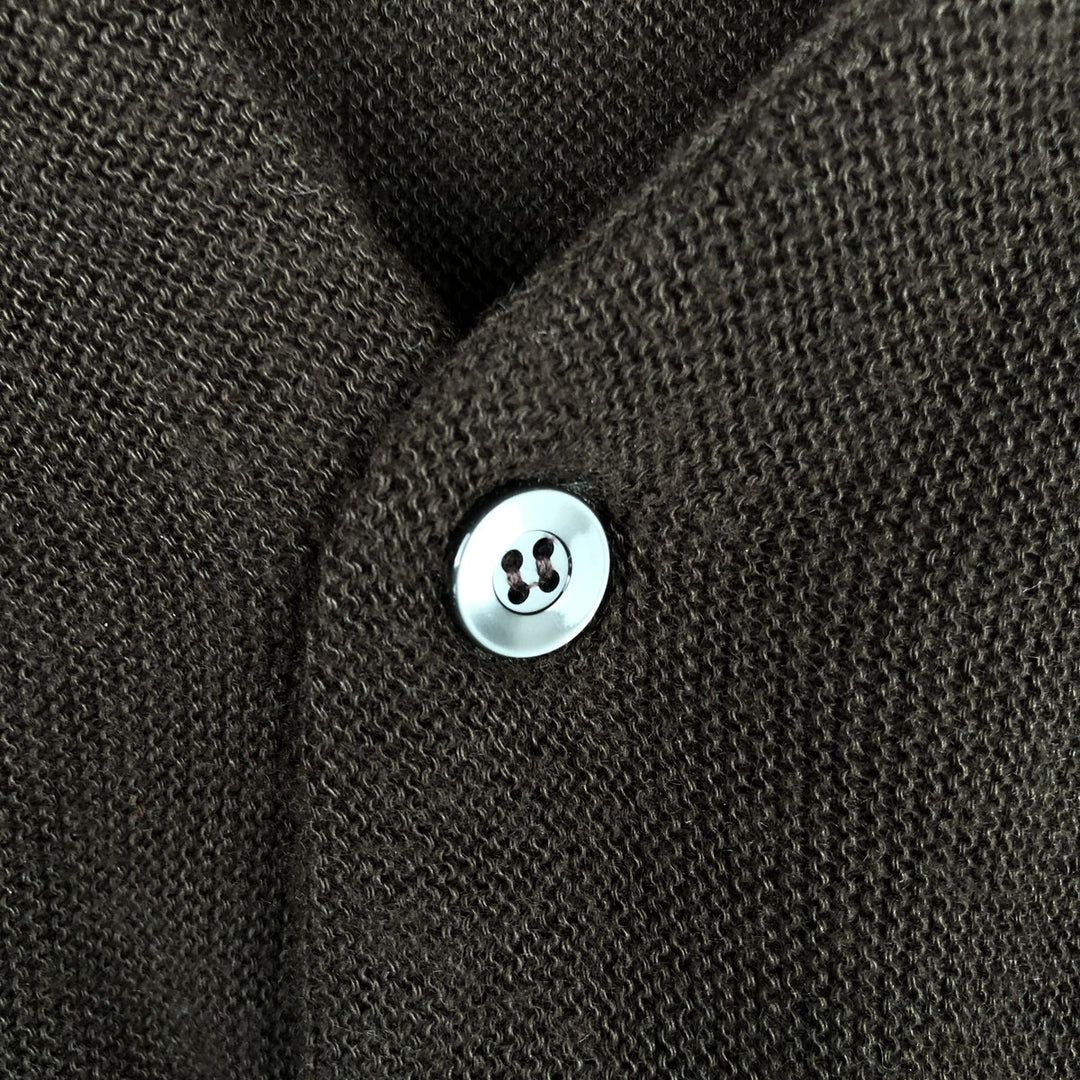 Lahmar Acrylic Knit Cardigan, Made in USA, Men's Size L (approx.) unclear brown type Vintage Second Hand