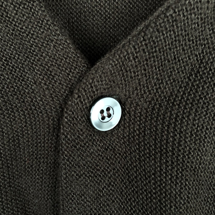 Lahmar Acrylic Knit Cardigan, Made in USA, Men's Size L (approx.) unclear brown type Vintage Second Hand