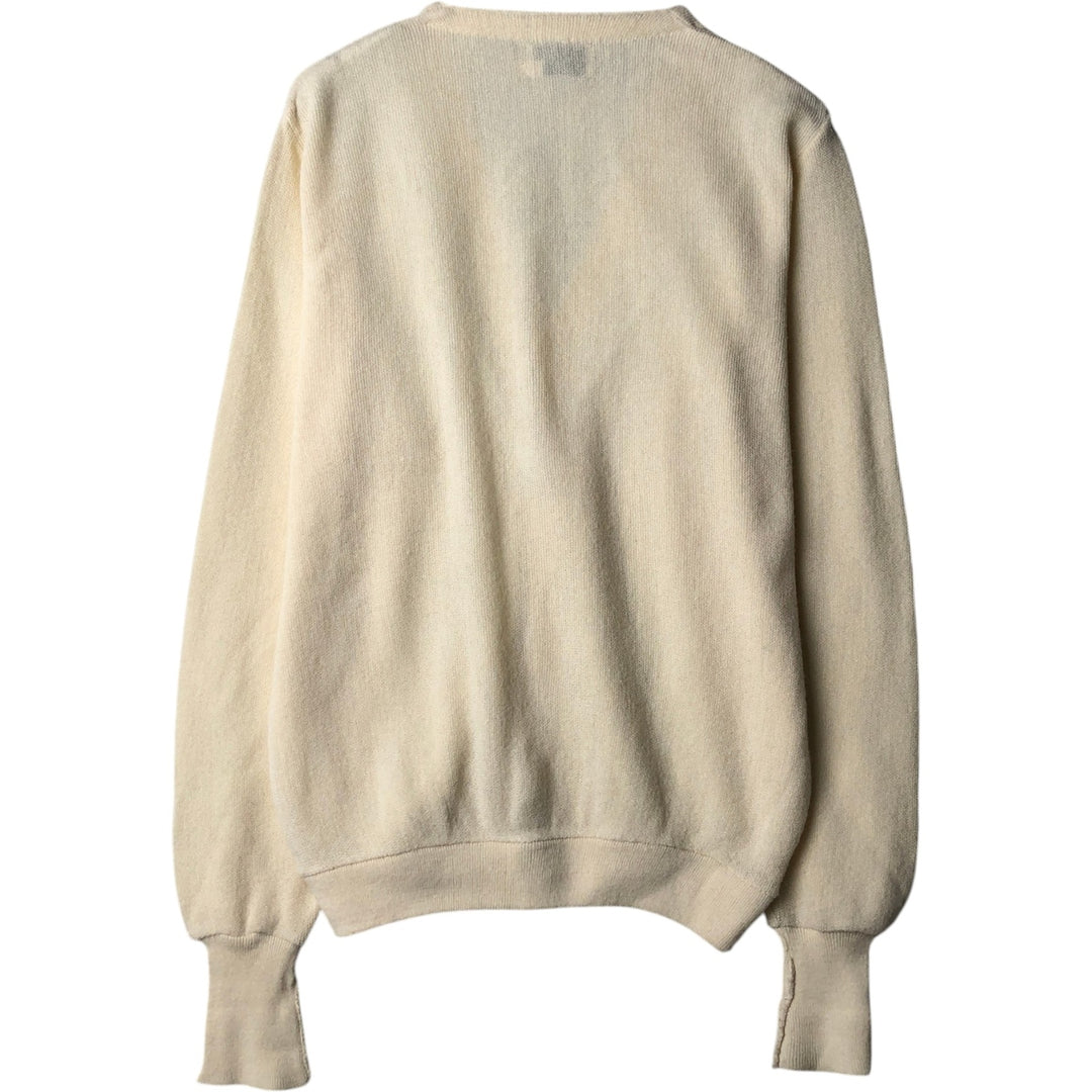 Lacoste IZOD acrylic knit cardigan, men's size L Oron Acrylic unbleached Vintage Second Hand