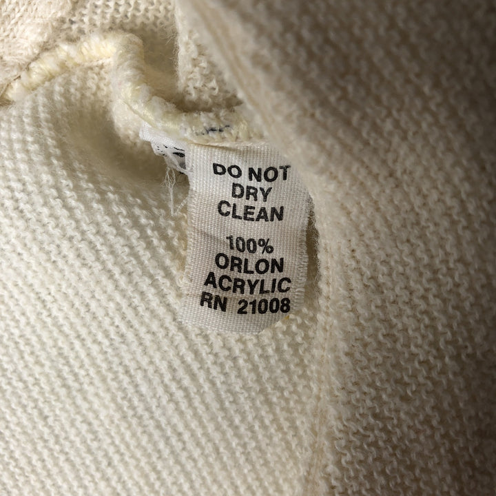Lacoste IZOD acrylic knit cardigan, men's size L Oron Acrylic unbleached Vintage Second Hand