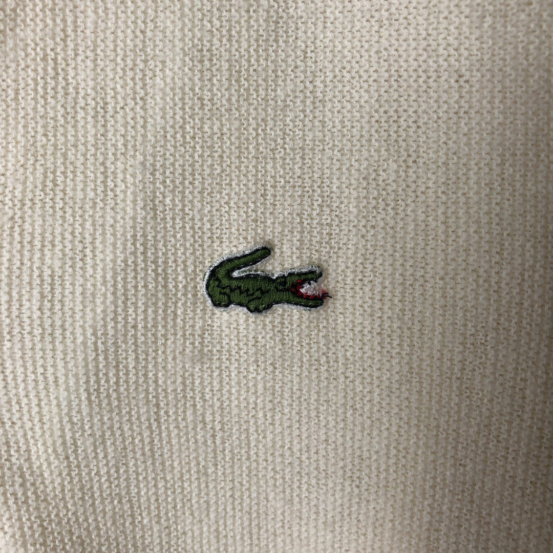 Lacoste IZOD acrylic knit cardigan, men's size L Oron Acrylic unbleached Vintage Second Hand