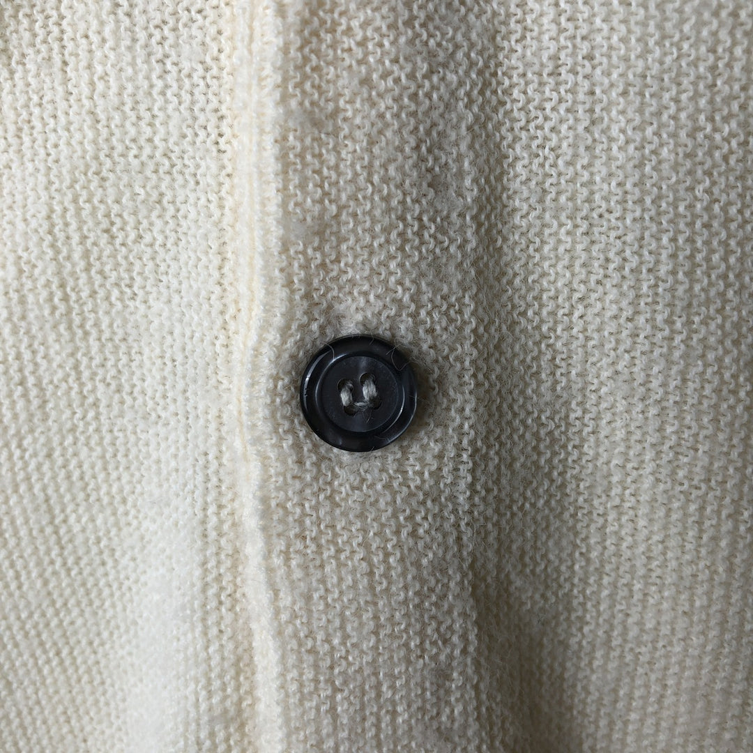 Lacoste IZOD acrylic knit cardigan, men's size L Oron Acrylic unbleached Vintage Second Hand
