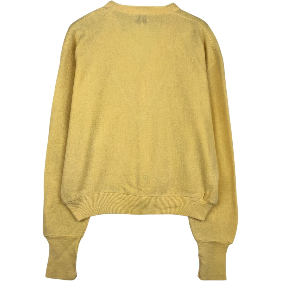 Vintage 70s-80'S Lacoste IZOD acrylic knit cardigan, men's size XL Oron Acrylic yellow type Vintage Second Hand