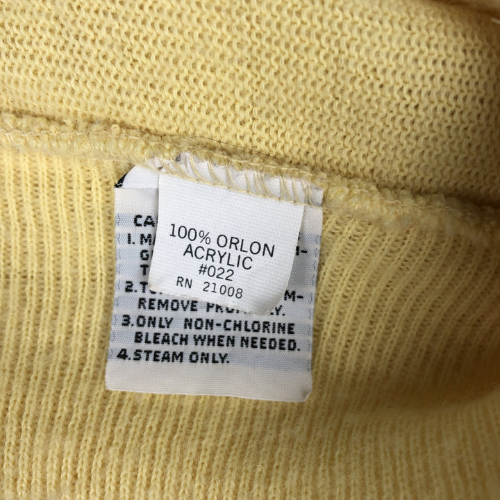 Vintage 70s-80'S Lacoste IZOD acrylic knit cardigan, men's size XL Oron Acrylic yellow type Vintage Second Hand